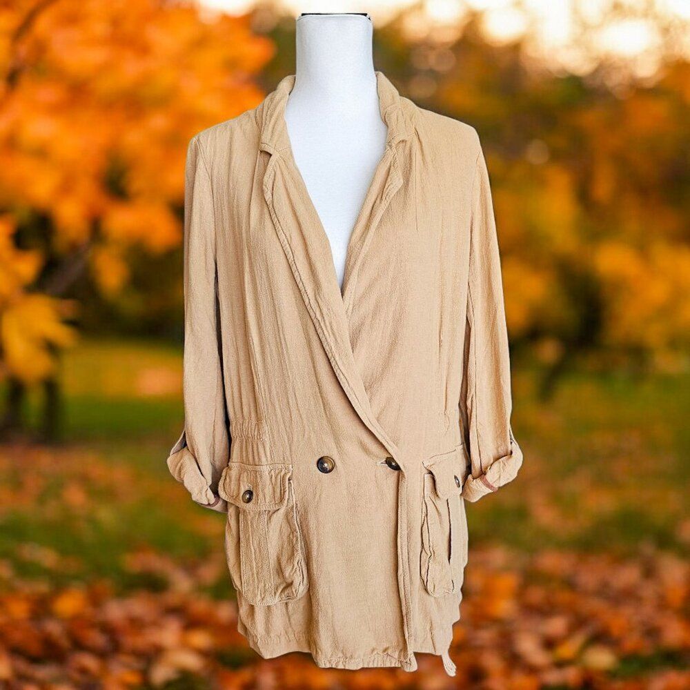 Free People Charly Blazer Linen Blend Size S